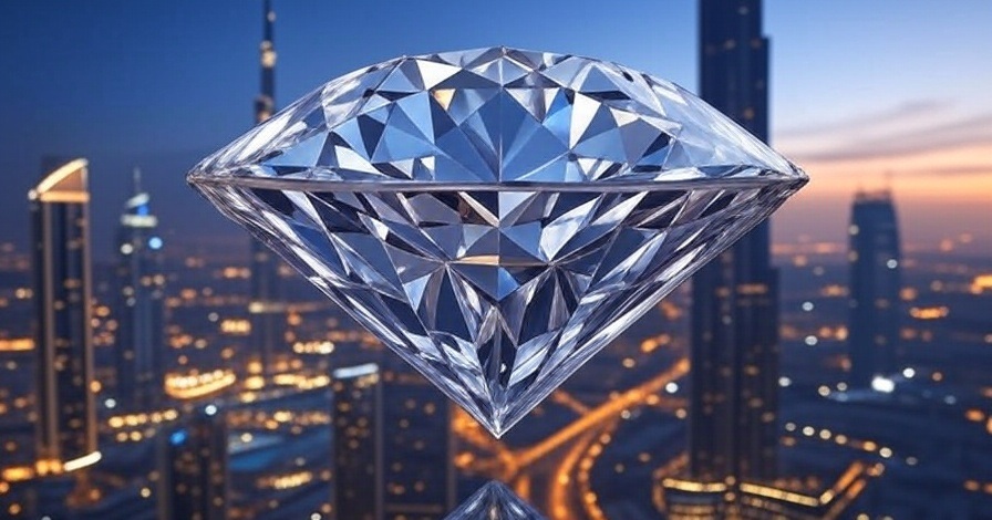 Luxury diamonds for investment displayed at Dubai Diamond Exchange